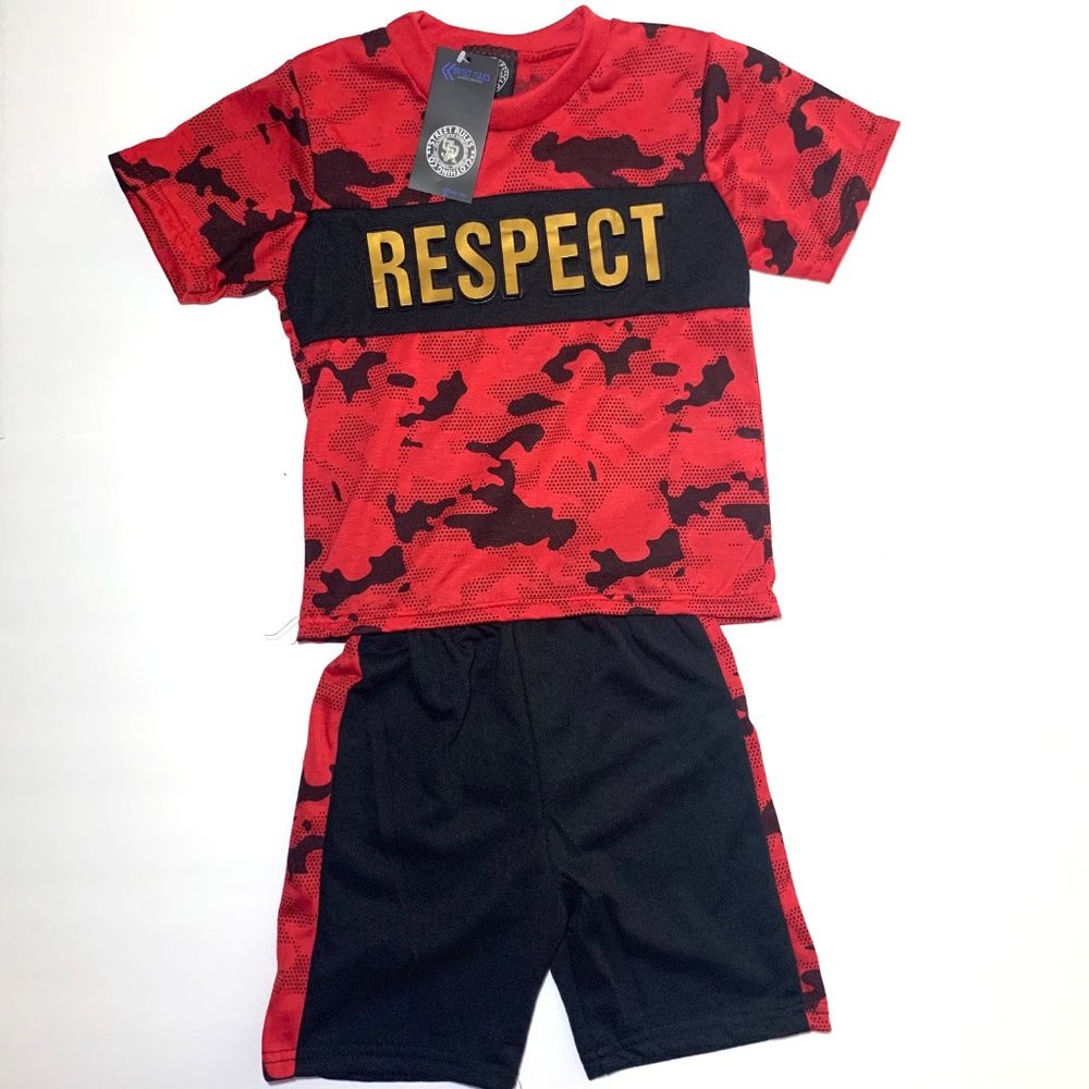 BOY'S EMB JSY TEE W/ FRENCH TERRY SHORT B2FT-3